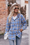 Women Flannel Plaid Hoodie Shacket_Cwohol0162
