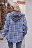 Women Flannel Plaid Hoodie Shacket_Cwohol0162
