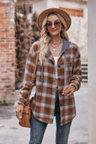 Women Flannel Plaid Hoodie Shacket_Cwohol0162