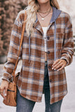 Women Flannel Plaid Hoodie Shacket_Cwohol0162
