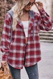 Women Flannel Plaid Hoodie Shacket_Cwohol0162
