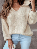Loose casual oversized hooded pullover sweater
