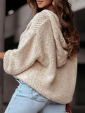 Loose casual oversized hooded pullover sweater