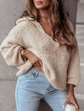 Loose casual oversized hooded pullover sweater