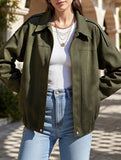 Personalized army green lapel jacket