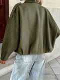 Personalized army green lapel jacket
