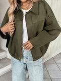 Personalized army green lapel jacket