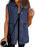 Fashionable women's denim vest waistcoat