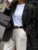 Casual solid color suit jacket