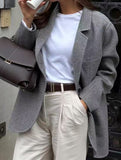 Casual solid color suit jacket