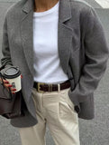 Casual solid color suit jacket