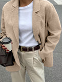 Casual solid color suit jacket