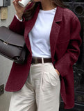Casual solid color suit jacket