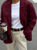 Casual solid color suit jacket