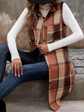 Vintage mid-length sleeveless lapel cardigan