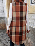 Vintage mid-length sleeveless lapel cardigan