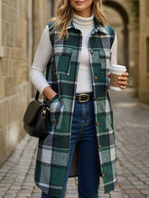 Vintage mid-length sleeveless lapel cardigan