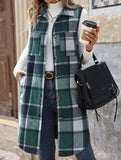Vintage mid-length sleeveless lapel cardigan