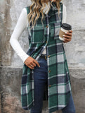 Vintage mid-length sleeveless lapel cardigan