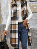Vintage mid-length sleeveless lapel cardigan