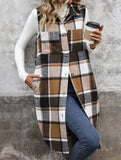 Vintage mid-length sleeveless lapel cardigan