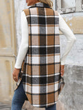 Vintage mid-length sleeveless lapel cardigan