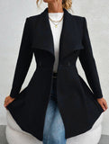 Fashion lapel slim long coat