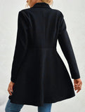 Fashion lapel slim long coat