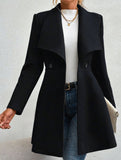Fashion lapel slim long coat