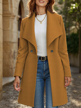 Fashion lapel slim long coat