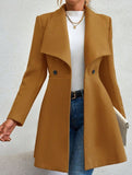 Fashion lapel slim long coat