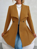 Fashion lapel slim long coat