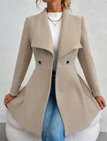 Fashion lapel slim long coat