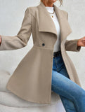 Fashion lapel slim long coat
