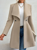 Fashion lapel slim long coat