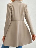 Fashion lapel slim long coat
