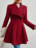 Fashion lapel slim long coat