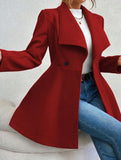 Fashion lapel slim long coat