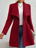 Fashion lapel slim long coat
