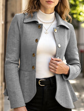 Lapel jacquard ruffle slim double-breasted suit jacket