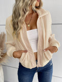 Hot selling solid color long sleeve lapel jacket