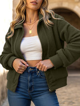 Hot selling solid color long sleeve lapel jacket