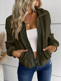 Hot selling solid color long sleeve lapel jacket