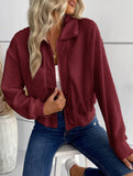 Hot selling solid color long sleeve lapel jacket