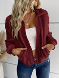 Hot selling solid color long sleeve lapel jacket