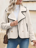 Casual large lapel hemmed short jacket
