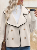 Casual large lapel hemmed short jacket