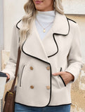Casual large lapel hemmed short jacket