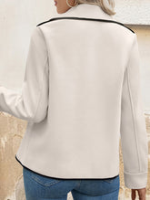 Casual large lapel hemmed short jacket