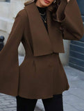 Waisted large lapel pleated jacket